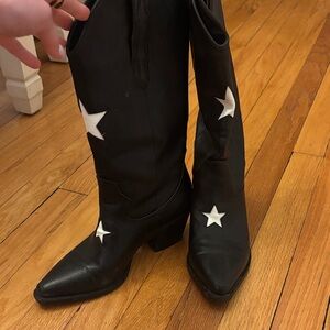 Black and White Star Women's Boots